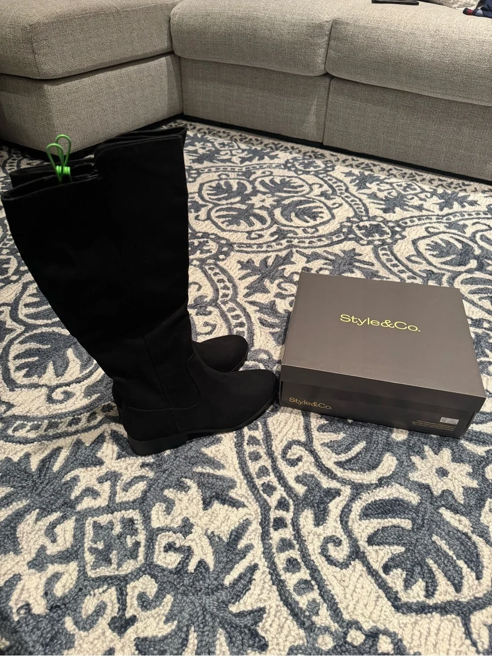 Style & Co. Black Over-the-Knee Stretch Boots
